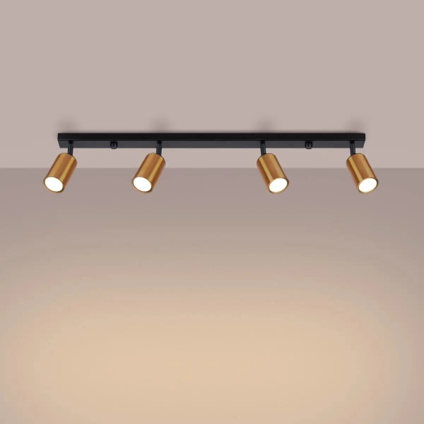 Lampa sufitowa do jadalni Winx SL.1379 Sollux na listwie czarny miedziany
