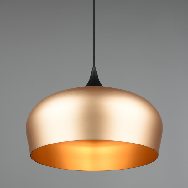 Lampa zwisająca do salonu CHIRON 310890108 Trio kopuła mosiądz czarny