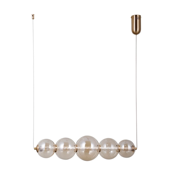 Lampa wisząca Butero PND-34359-5H-HBR-AMB LED 18W 3000K bursztynowa złota