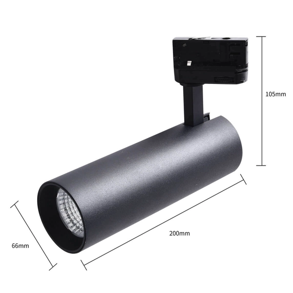 Reflektor do szynoprzewodu 3 - fazowego Magnum LP-8120/3F BK LED 20W regulacja barwy czarny