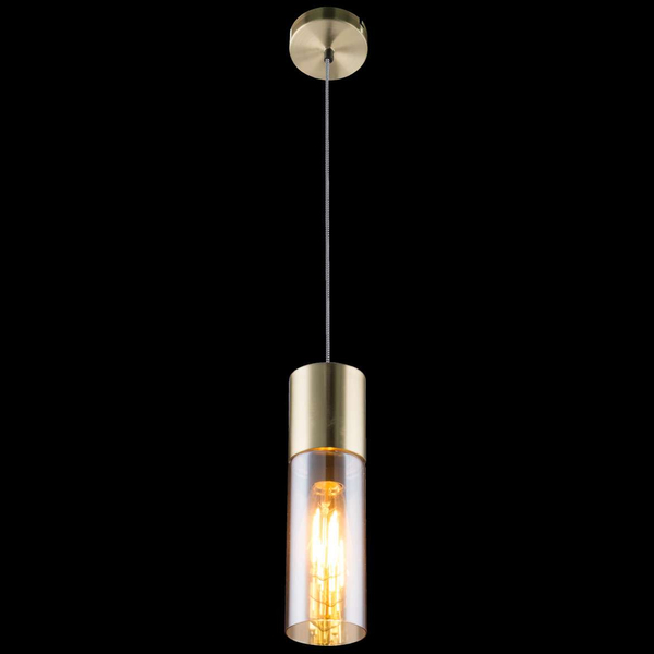 LAMPA wisząca ANNIKA 21000HM Globo szklana OPRAWA loftowy ZWIS tuba mosiężna bursztynowa