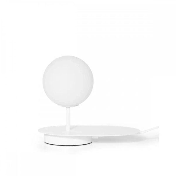 Lampa stołowa kula Hanea HAS111P1 biała 1xG9 szklana z włącznikiem