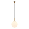 Wisząca lampa loftowa Deore do salonu ball  mosiądz biała
