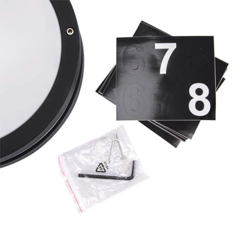 Elewacyjna LAMPA ścienna SOLINA LED C 03837 Ideus okrągła OPRAWA hermetyczna LED 7,5W 4000K numer domu nad drzwi IP54 czarny