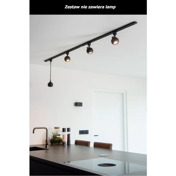 Podstawowy zestaw szynowy Track 09950/00/30 Lucide 1-fazowy czarny