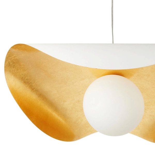 Szklana lampa wisząca ENZO ST-F22020601-D40 white kula biały złoty