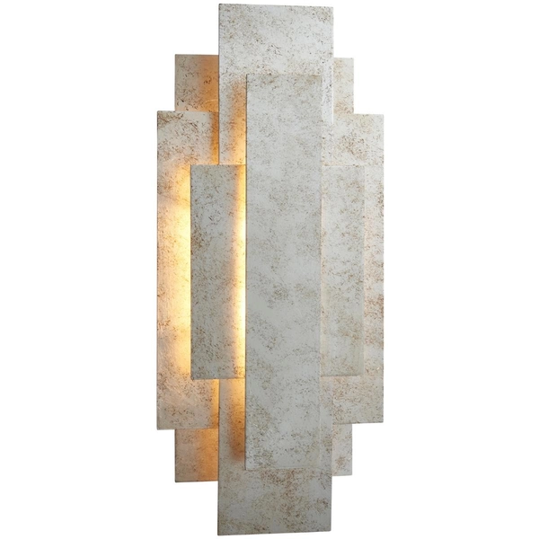 Designerski kinkiet prostokątny L&-190451 Light& antyczne srebrno