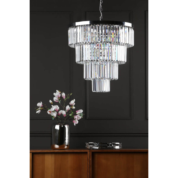 Pałacowa lampa wisząca Angel ANG0808 Dar Lighting kryształ chrom przezroczysta