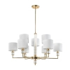 Lampa wisząca żyrandol SUTTON biała złota błyszcząca metalowa szklana E14 9p P09378AU-WH