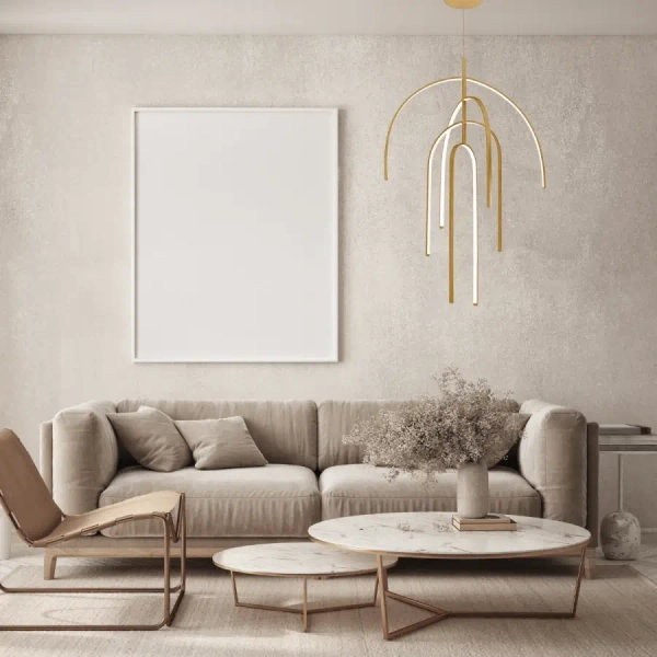 Geometryczny ledowy żyrandol 1931 LED 80W 3000K do jadalni złoty