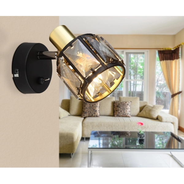 Lampa reflektorowa Indiana 54357-1B kinkiet czarny złoty