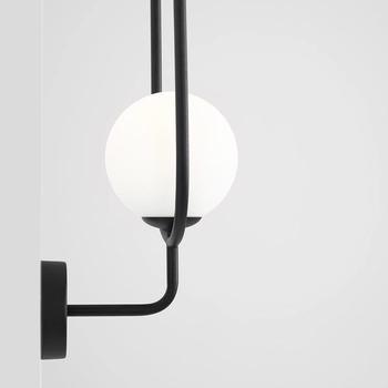 Czarny kinkiet Riva 1086C1 Aldex lampa ścienna kula balls na przedpokój