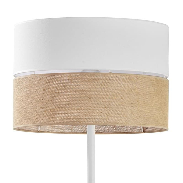 Podłogowa lampa jutowy klosz Linobianco 5241 TK Lighting brązowa biała