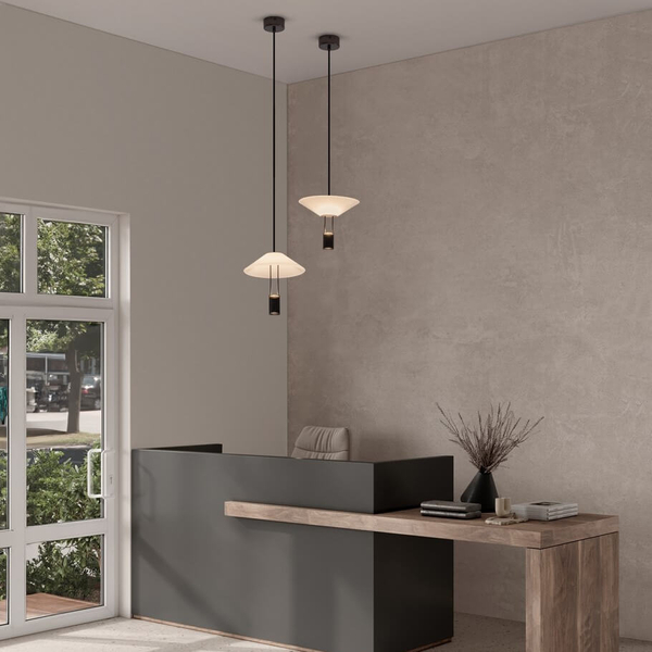 Wisząca lampa AYAVIRI LE44595 LED 8W 3000K szklana czarna biała