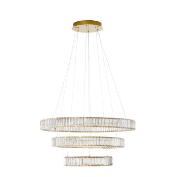 Salonowy żyrandol pałacowy Bauta crystal LED 92W 3500K złoty