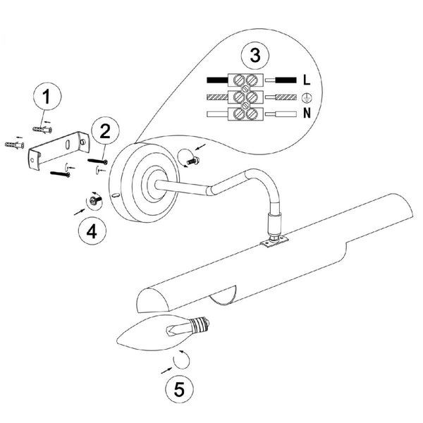 Kinkiet LAMPA ścienna PICTURE 4405 Globo metalowa OPRAWA nad obraz galeryjka mosiądz
