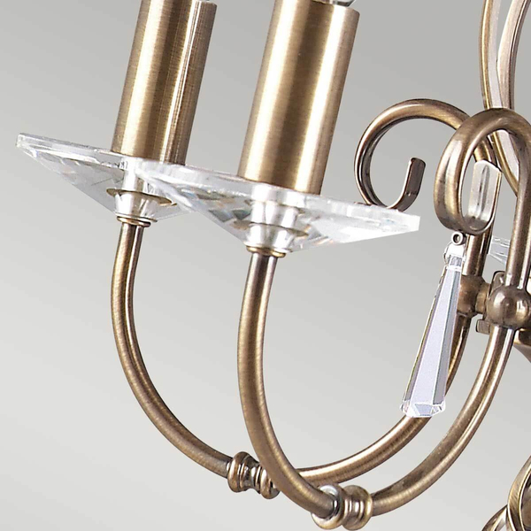 Wiszący żyrandol świecznikowy Aegean AG5-AGED-BRASS postarzany mosiądz