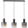 LAMPA wisząca JAVIER MD17076-3B BK Italux szklana OPRAWA listwa ZWIS tuby przydymione