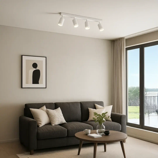 Natynkowa lampa punktowa Pipe Ring Spot ML2074 na belce biały