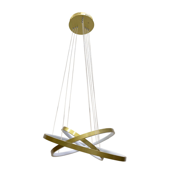 Nowoczesna lampa wisząca Lune LED 60W rings do salonu złote