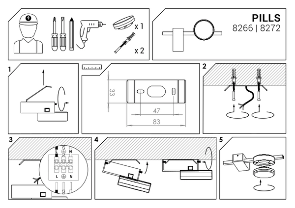 Plafoniera LAMPA sufitowa PILLS 8266 Nowodvorski metalowa OPRAWA loftowy plafon czarny