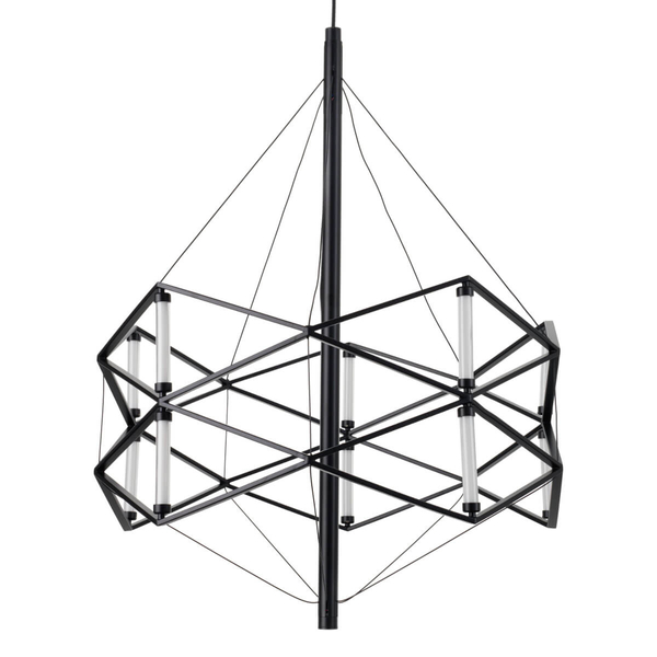 Wisząca lampa do salonu SPACE ST-9858 P/S black LED 20W industrialna czarny