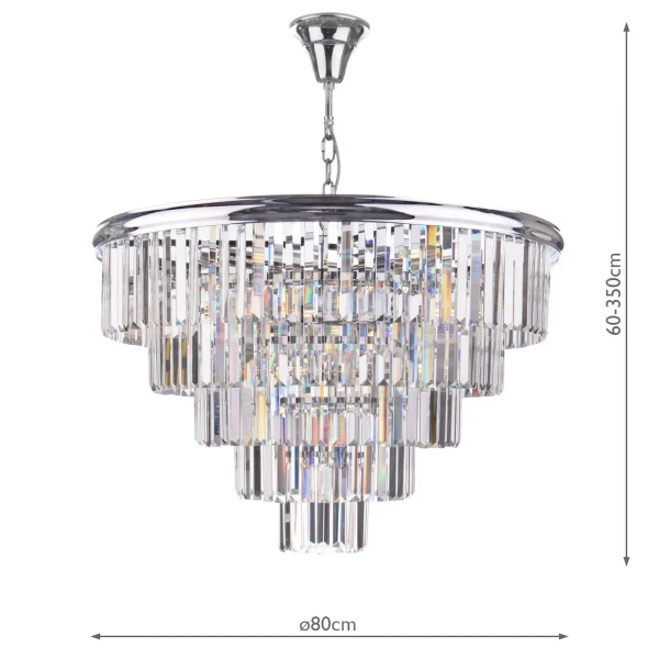 Kryształowa lampa wisząca Eulalia EUL1250 glamour kryształki chrom