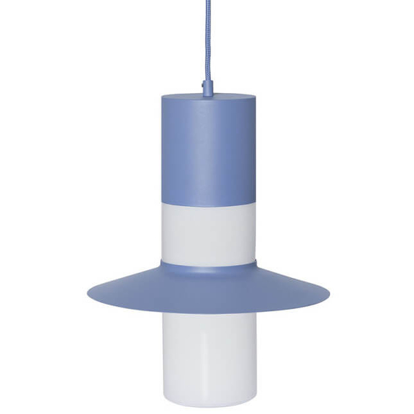 Wisząca lampa art. deco Caponio CPA199P0 nad wyspę biała niebieska
