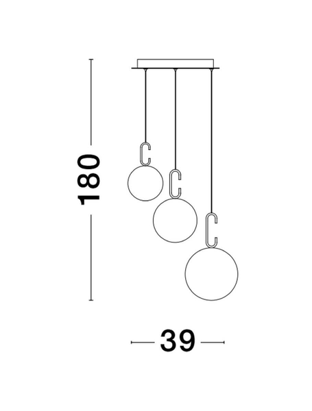 Złota lampa wisząca YARA LE42758 szklane kule LED 25,8W 3000K balls