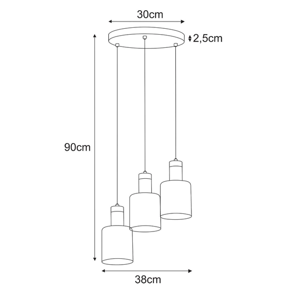 Wisząca lampa nad wyspę Brus K-5252 Kaja kaskadowa metalowa grafitowa