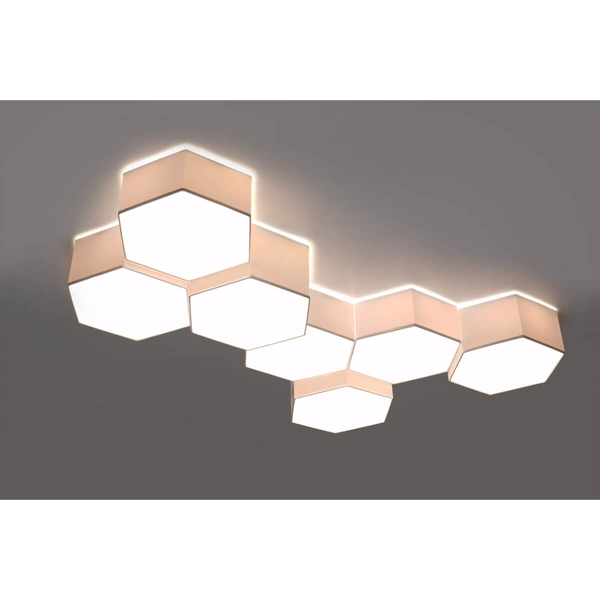 Biała lampa natynkowa SL.1057 nowoczesna do salonu heksagon
