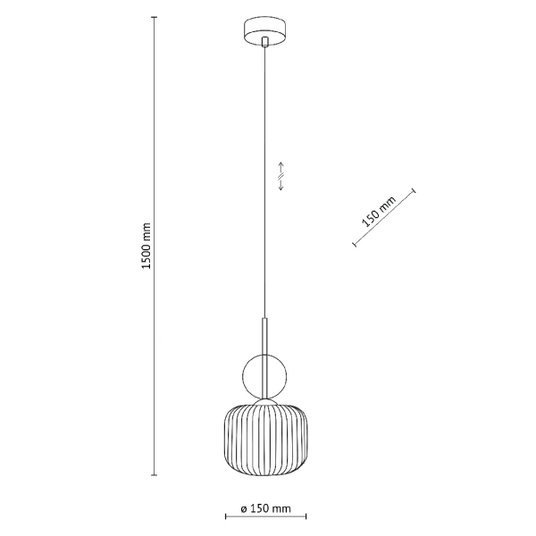 Wisząca lampa do salonu Sophia Cognac 11589 kule ryflowane biały