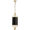 Klasyczna LAMPA wisząca Lunga Gold Nero Orlicki Design abażurowa OPRAWA okrągły ZWIS tuba na łańcuchu czarna złota