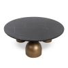 Okrągły stolik kawowy RINGO MM001501100391 czarny złoty dekor marmuru 115cm