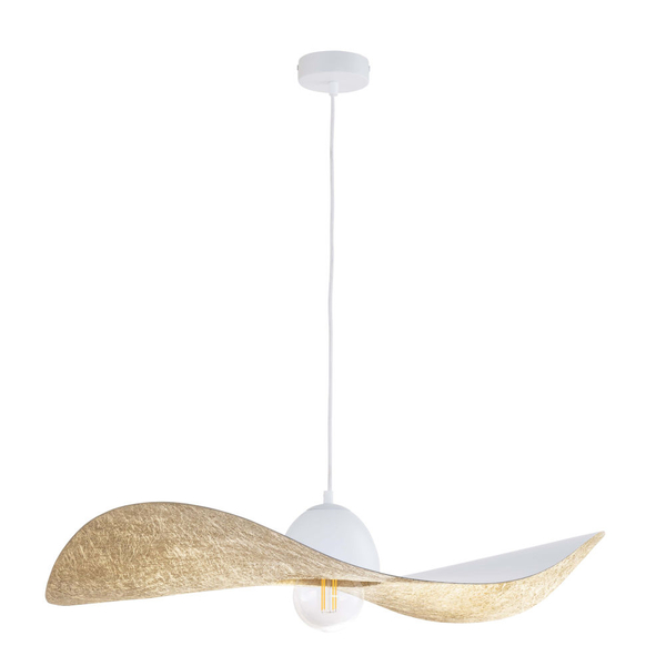 Wisząca lampa do przedpokoju KAPELLO metalowy zwis biały kulisty