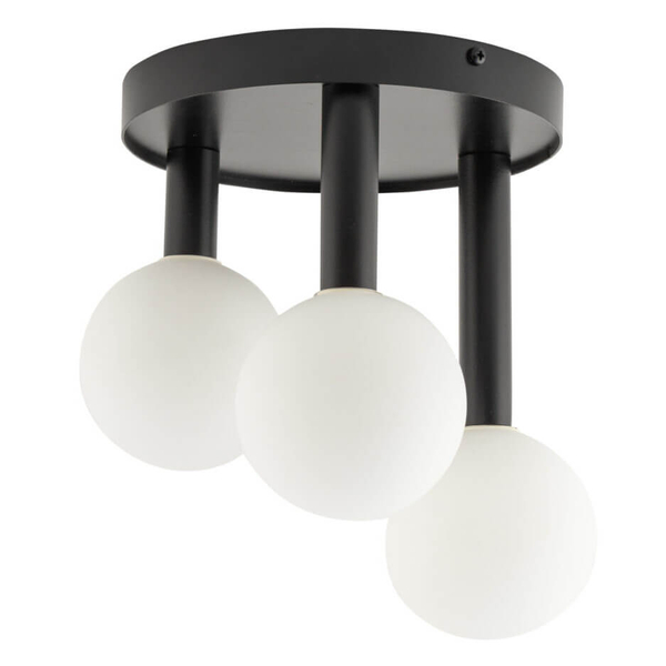 Szklana lampa sufitowa Perla 33484 Sigma okrągła kula czarna biała