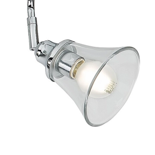 Ruchoma lampa ścienna Antoine industrialna przezroczysta chrom