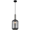 LAMPA wisząca ANTIOLA PND-5588-1L-SC+SG Italux szklana OPRAWA loftowy zwis plisowany nikiel przydymiony