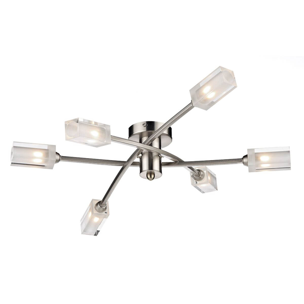Sufitowa lampa szklana Morgan MOR6446 sticks metalowa chrom