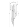 Wielopunktowa lampa wisząca DALMA AZ6012 LED 56W 3000K złoty przezroczysty