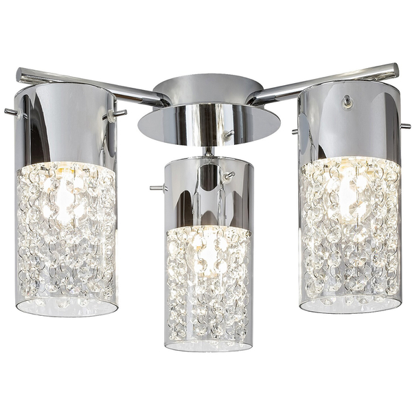 Sufitowa lampa salonowa Niagara crystal nad stół przezroczysta chrom