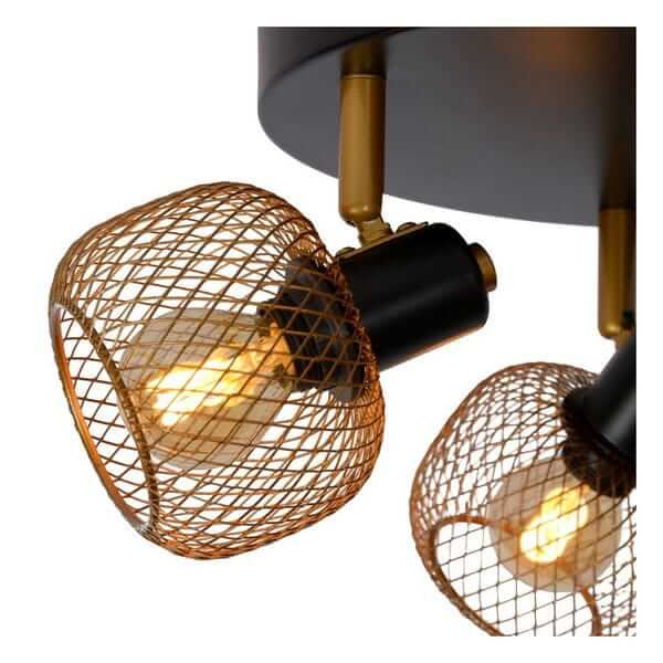 Regulowana LAMPA sufitowa MAREN 77978/13/02 Lucide plafon OPRAWA metalowa reflektorki loftowe mosiądz złote