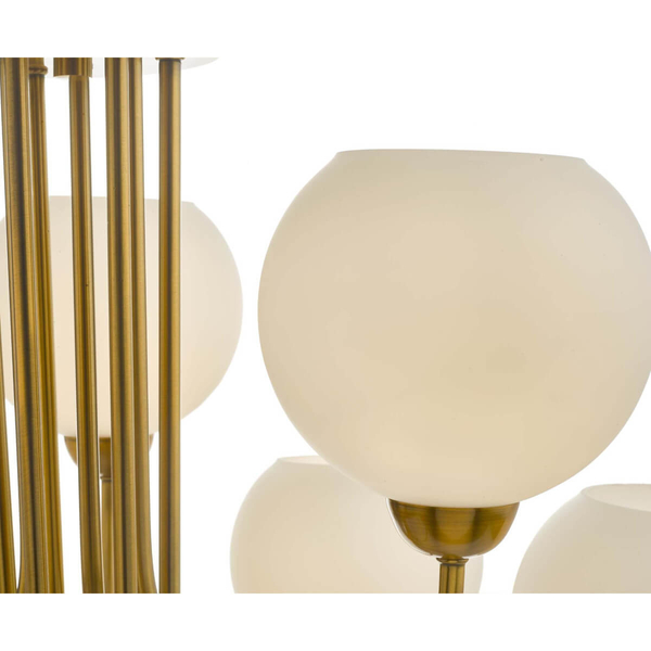 Molekułowa lampa wisząca INDRA IND1335 szklana mosiądz biały