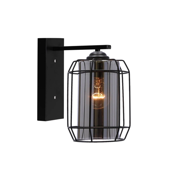 Ścienna lampa sypialniana Jonera kinkiet czarny przydymiony