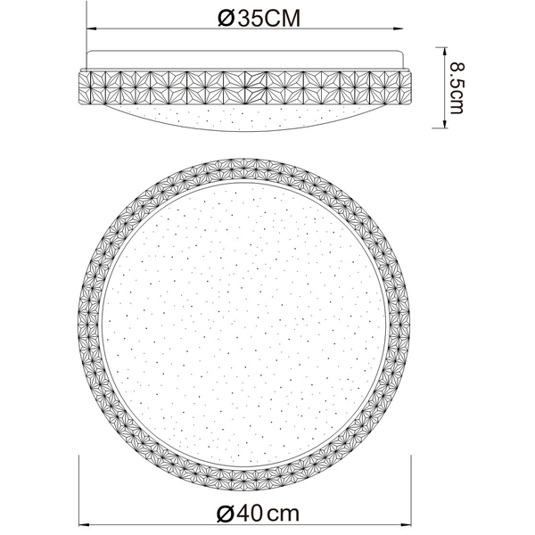 Plafon LAMPA sufitowa OVI 41749-22 Globo okrągła OPRAWA glamour crystal LED 22W 3000K - 6500K kryształki biały - przezroczys