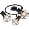 Druciana LAMPA sufitowa PRISKA 54017-3 Globo metalowa OPRAWA plafon industrialne reflektorki spirala czarna