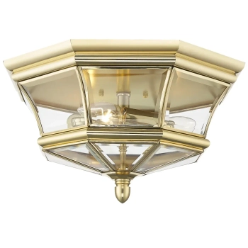 Zewnętrzny plafon szklany Whitley C03002AU IP23 szklany złoty