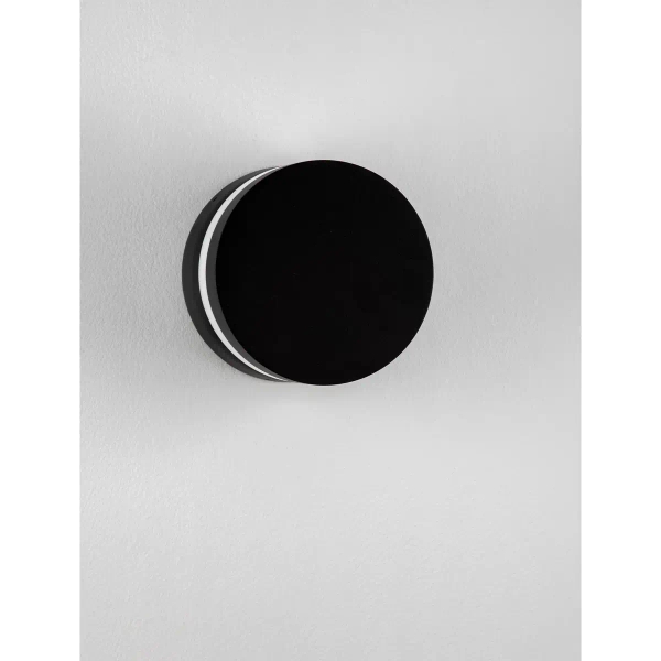 Okrągła lampa ścienna do ogrodu OSCELIA LE75128 LED 8W 3000K IP54 czarna