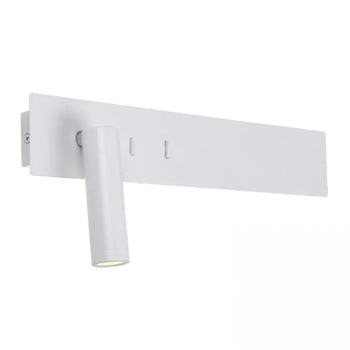 Hotelowa ścienna lampa H52 LED 3W+10W 3000K do sypialni nad stolik biały