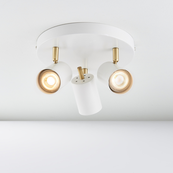 Lampa sufitowa Gull 59932 Endon reflektorki regulowane białe mosiądz